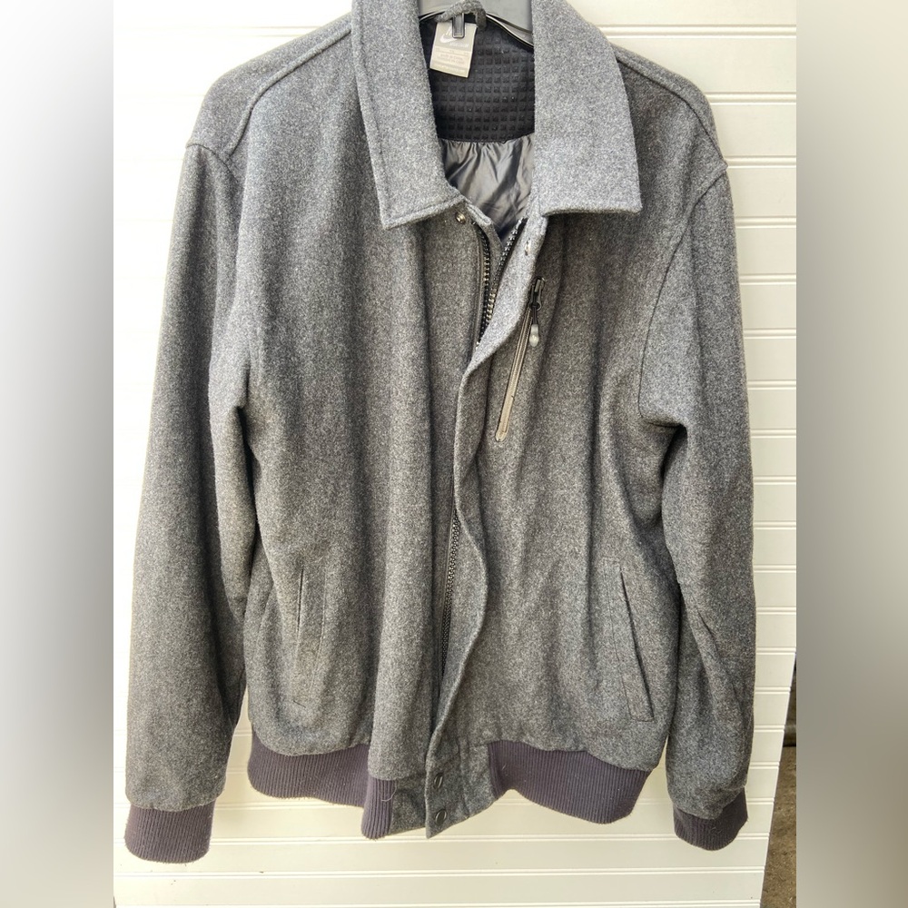 Nike grey Wool Bomber Coat XL